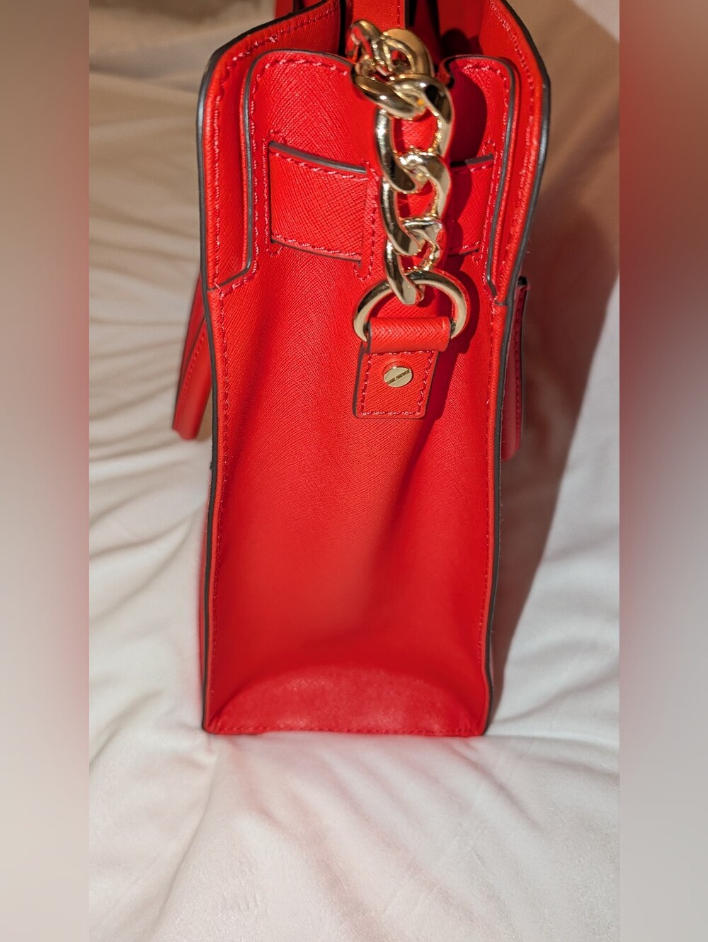 Michael Kors Hamilton Saffiano Leather Large Tote Mandarin Gold With Dustie NWOT - Picture 5 of 12